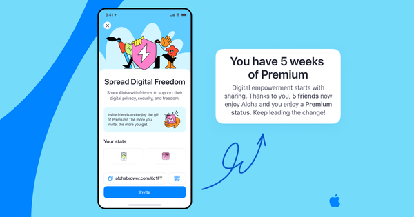 Meet Updated referral program of Aloha Browser for iOS
