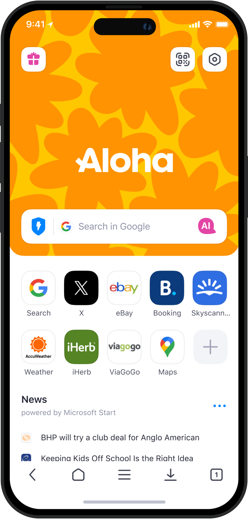 AdBlock is built into Aloha Browser and increases your privacy